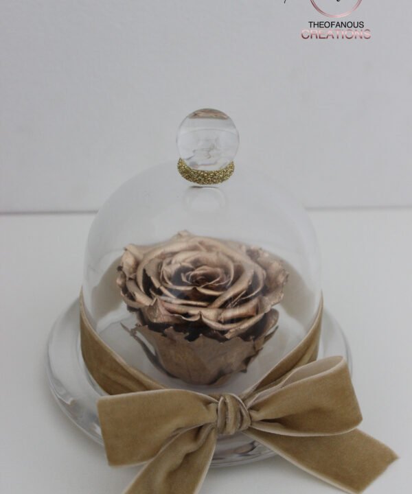 Κρυστάλλινος θόλος με Forever Rose - GOLD