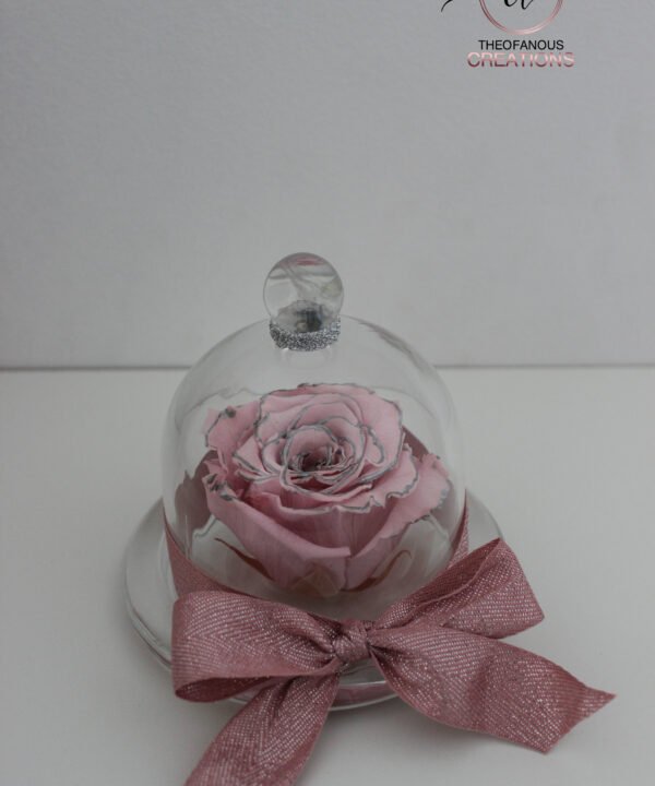 Κρυστάλλινος θόλος με Forever Rose - PINK&SILVER