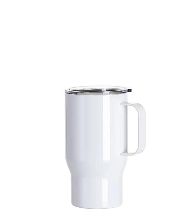 Travel Tumbler 550ml (White) Metal Handle with Lid