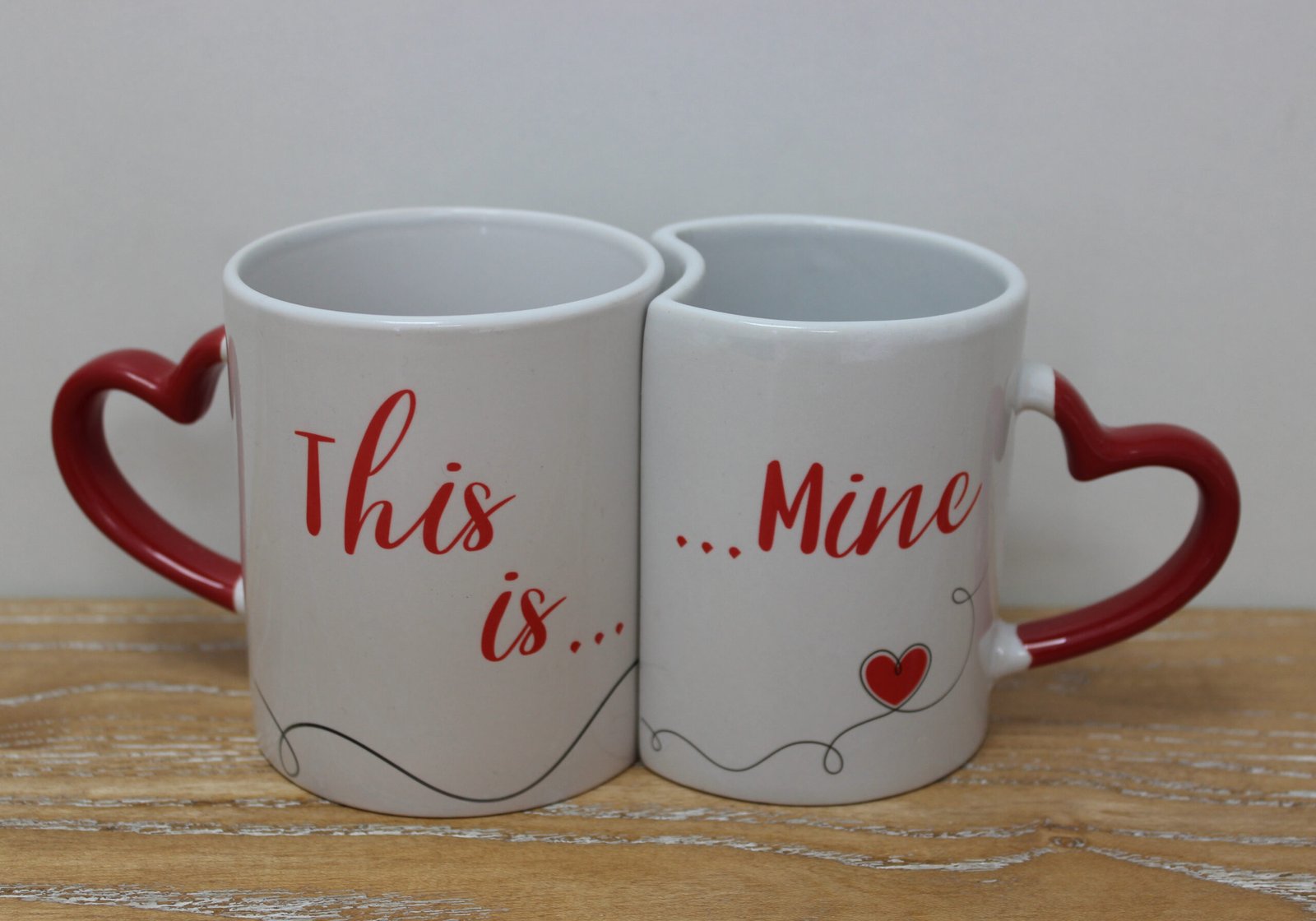 Couple Heart Handle Mug Set