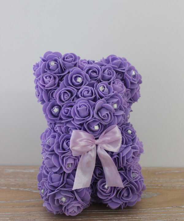 Rose Teddy Bear – Αρκουδάκι από Μωβ Τριαντάφυλλα