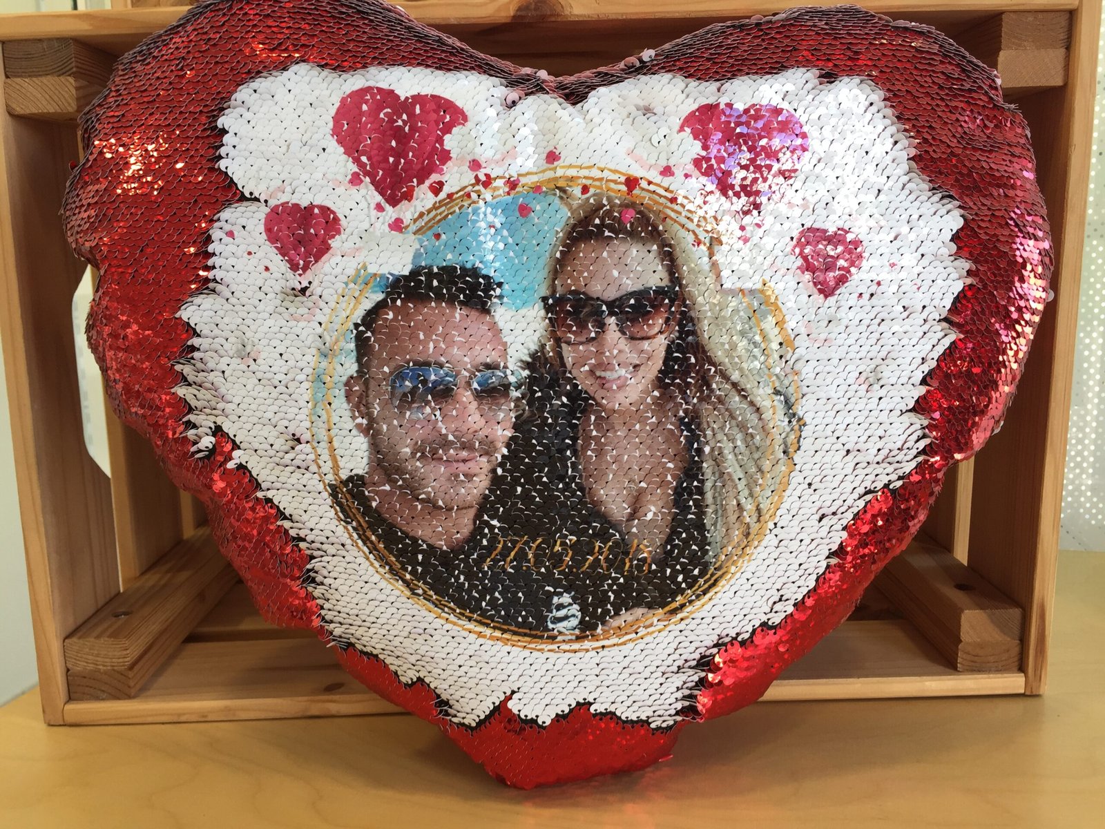 Μαξιλάρι Καρδία με Παγιέτες