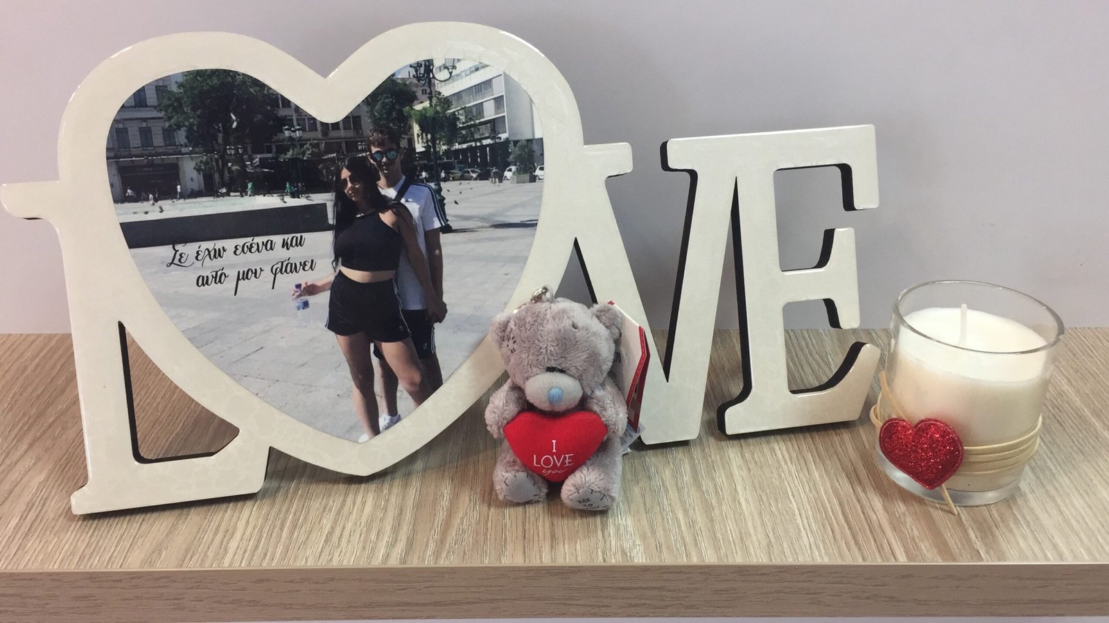 Ξύλινη Κορνίζα LOVE με Εκτύπωση Φωτογραφίας - Image 2