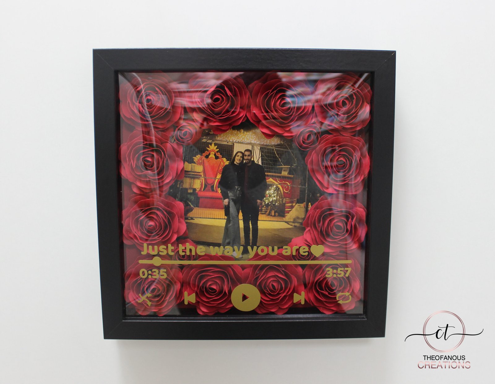 Personalized Spotify Love Frame – Handmade Roses