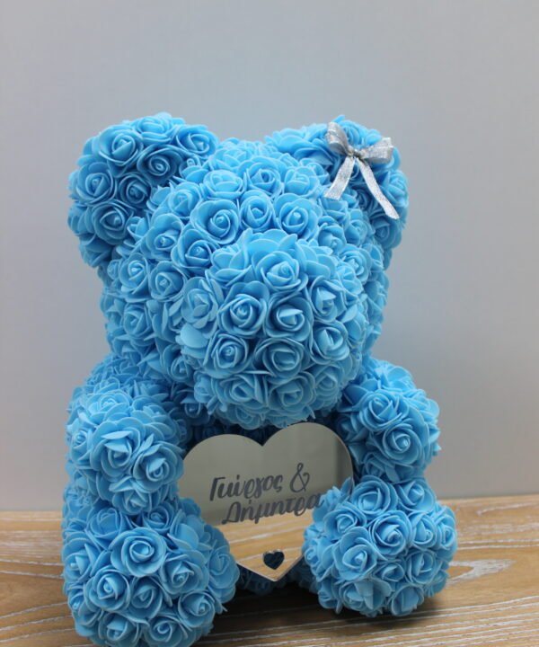 Rose Teddy Bear – Αρκουδάκι από Mπλέ Τριαντάφυλλα