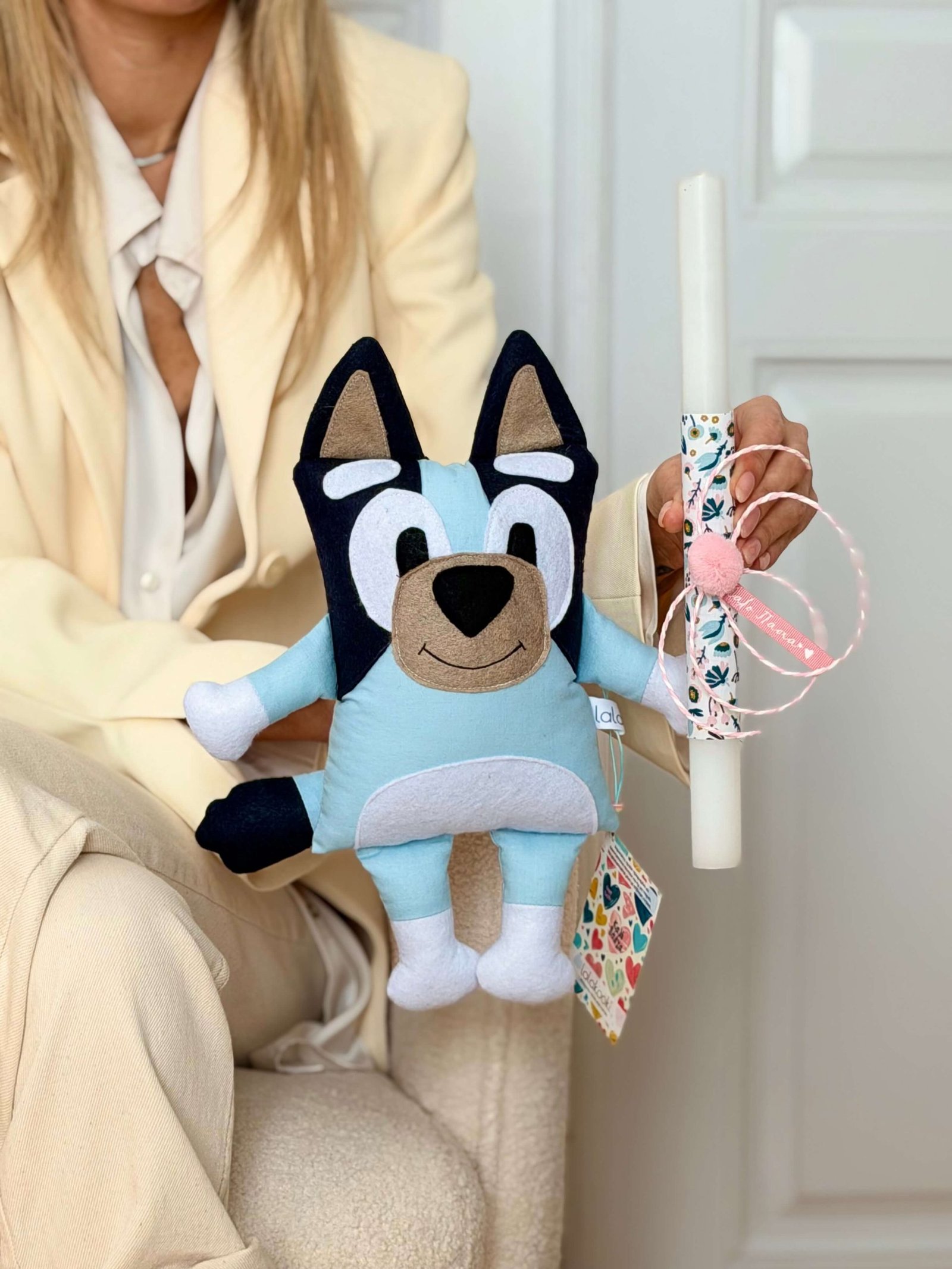 Lalakooki Easter Πασχαλινή λαμπάδα Lala Doll Bluey