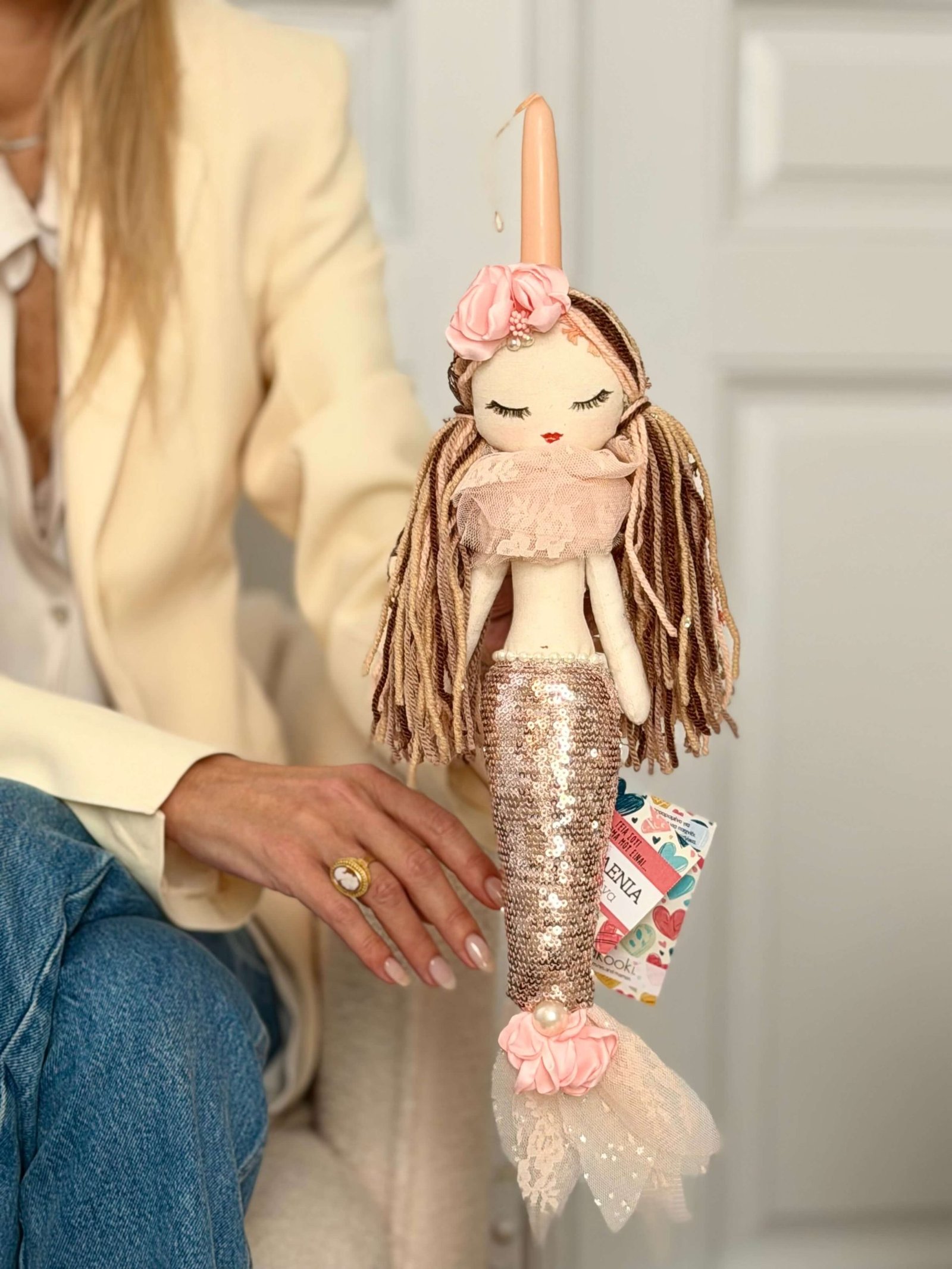Πασχαλινή λαμπάδα Lala Doll Κοραλένια η γοργόνα