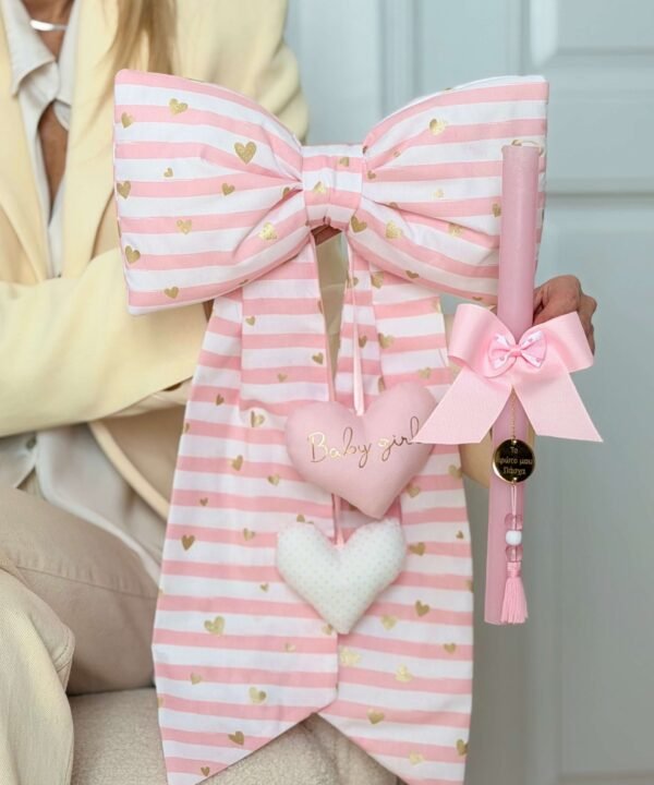 Πασχαλινή λαμπάδα Luxury Set Φιόγκος Ροζ